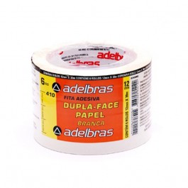 Fita Crepe Dupla Face Adelbras 12mm x 30 m com 6 Rolos