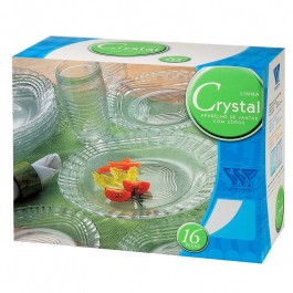 Aparelho De Jantar Crystal 16 Peças Wheaton R2642 Com 3 Unidades