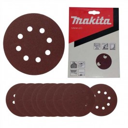 Disco De Lixa 125mm G120 8 Furos Makita Com 10 Unidades D-54178