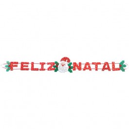 Faixa de Enfeite de Feliz Natal Horizontal Média