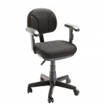 Cadeira Secretária Com Braço Preta Gás Plaxmetal