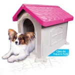 Casinha Cachorro Plástica Desmontável Rosa N.2