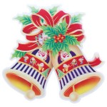 Enfeite de PVC 3D Sino Duplo de Natal 50x47cm