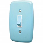 Interruptor 1 Tecla  Simples 2x4 com Placa Modular Azul Pluzie