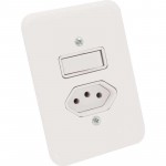 Interruptor 1 Tecla Simples e Tomada 10A 2x4 com Placa Branca Ilumi