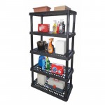 Prateleira De Plástico Antares Preto 5 Bandejas