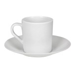 Xícara Café com Pires Melamine Branca com 6 Peças