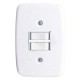 Interruptor 2 Teclas Paralelas 2x4 com Placa Branca Pluzie